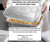 Deep Half Size Steam Table Pans with Foil Lids -  Case of 100 -  #4200L