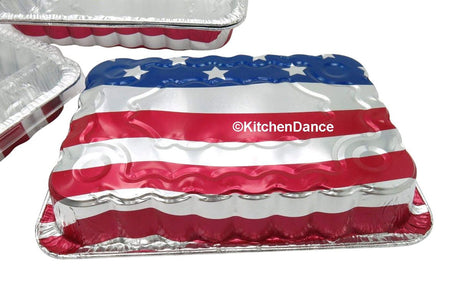 American Flag Cake Pan with Plastic Lid - Case of 100  #1776P