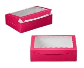 14 x 10 x 4 Colored Lock Tab Window Bakery Boxes - Case of 100 - #14104W