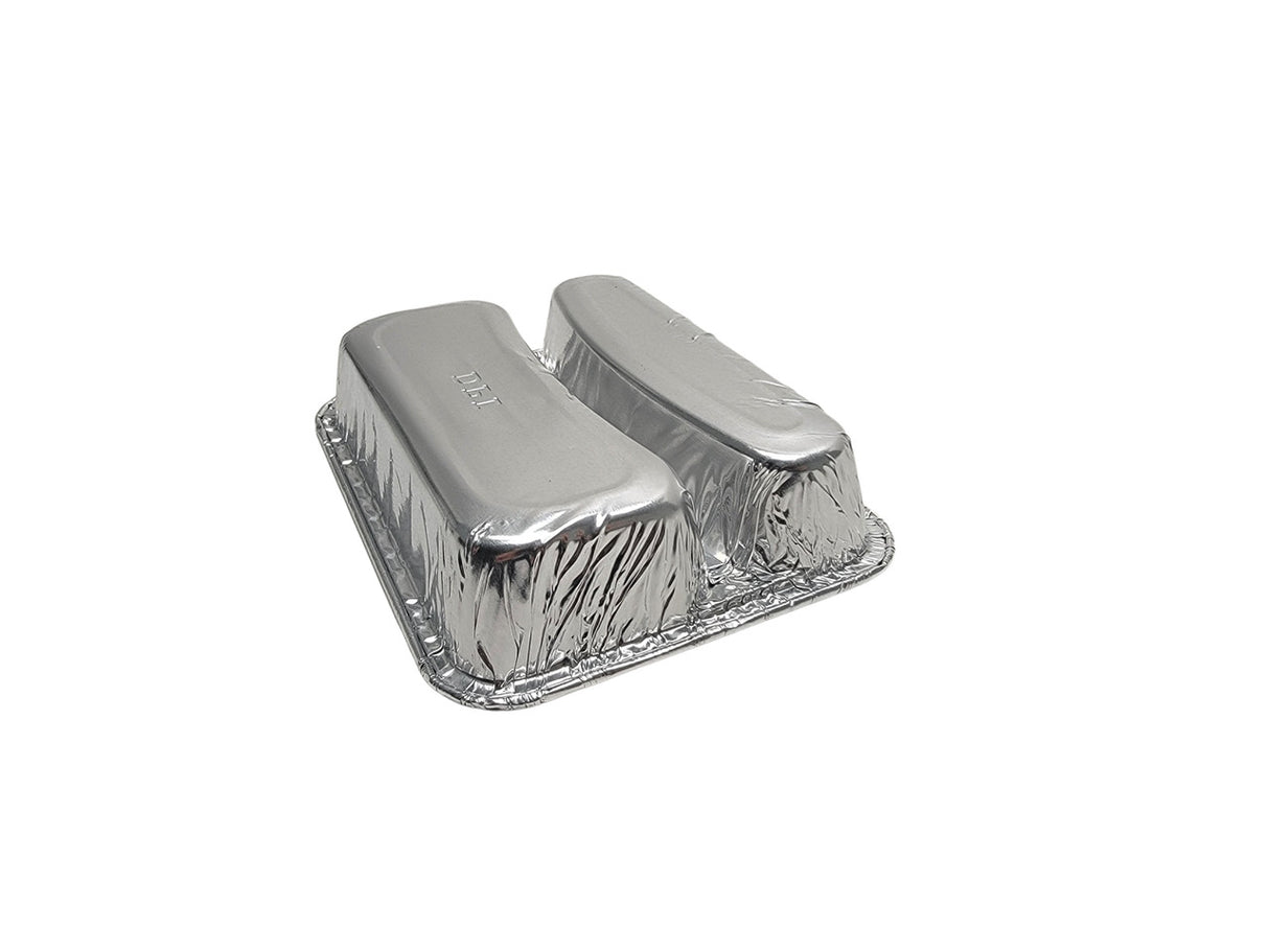 Disposable Aluminum Foil Two-Compartment Hot Dog Tray - Case of 1000- #215