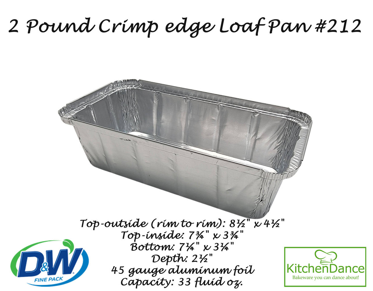 2 lb. Disposable Foil  Loaf Pan with Crimp-on Plastic Lid - Case of 500 -  #212P