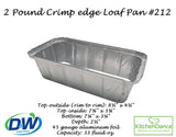 2 lb. Disposable Aluminum Loaf Pan with Crimp-on Board Lid  Case of 500 - #212L