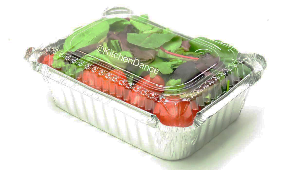 1½ lb. Disposable Foil Carryout Pan with Plastic Lid - Case of 500 - #235P