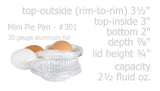 3" Disposable  Aluminum Tart Pan w/ Plastic Lid -  Case of 2000  #301P