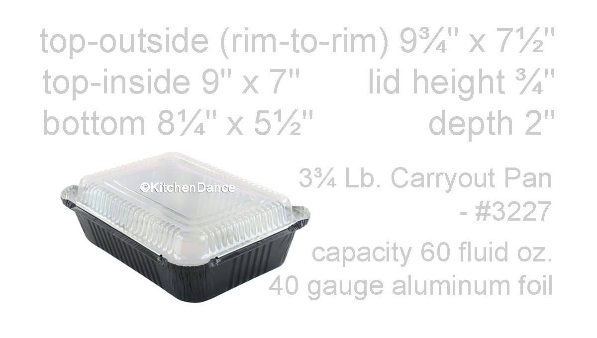 3.75 lb. Colored Carryout Foil Pan with Plastic Lid - Case of 500 - #3227P