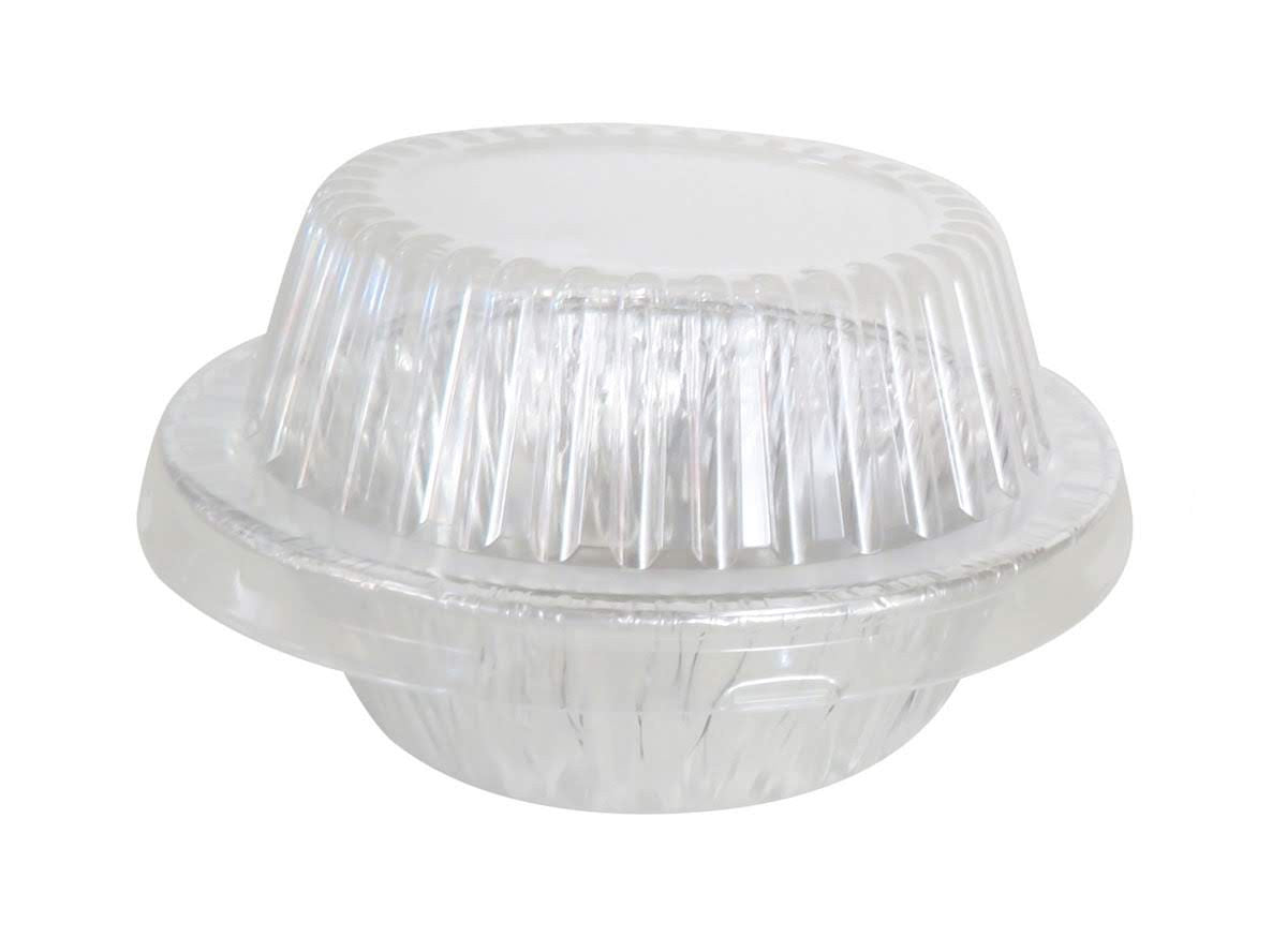 Handi-Foil  5¾" Disposable Foil Pot Pie Pan w/ Dome Lid - Case of 1000 - #4007P