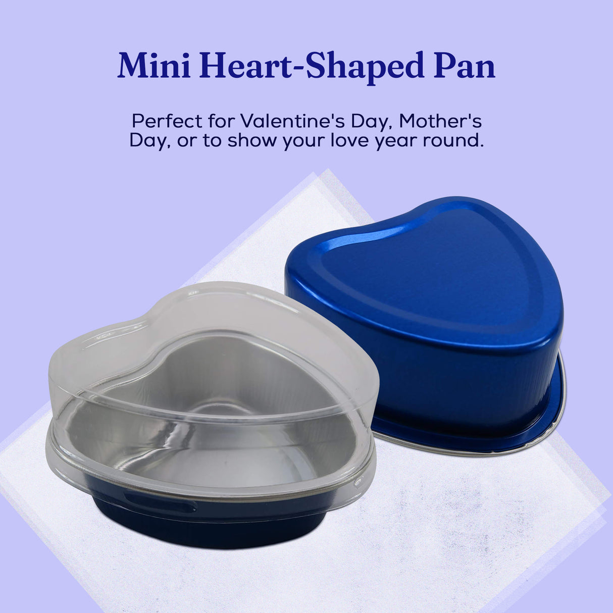 Mini Heart Shaped Foil Pan with Plastic Lid - Case of 2000 - #3055P