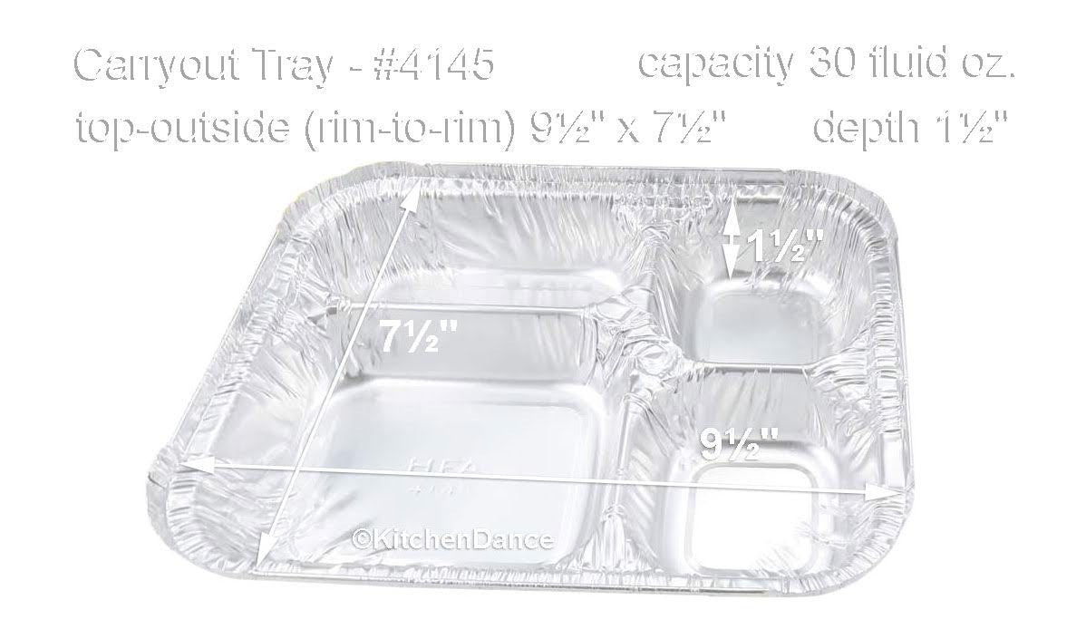 4-Compartment Carryout Tray with Board Lid - Case of 250  #4145L