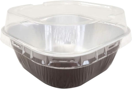 4" Square Colored Aluminum Foil Dessert Pan w/ Lids Case of 1000- #A6P