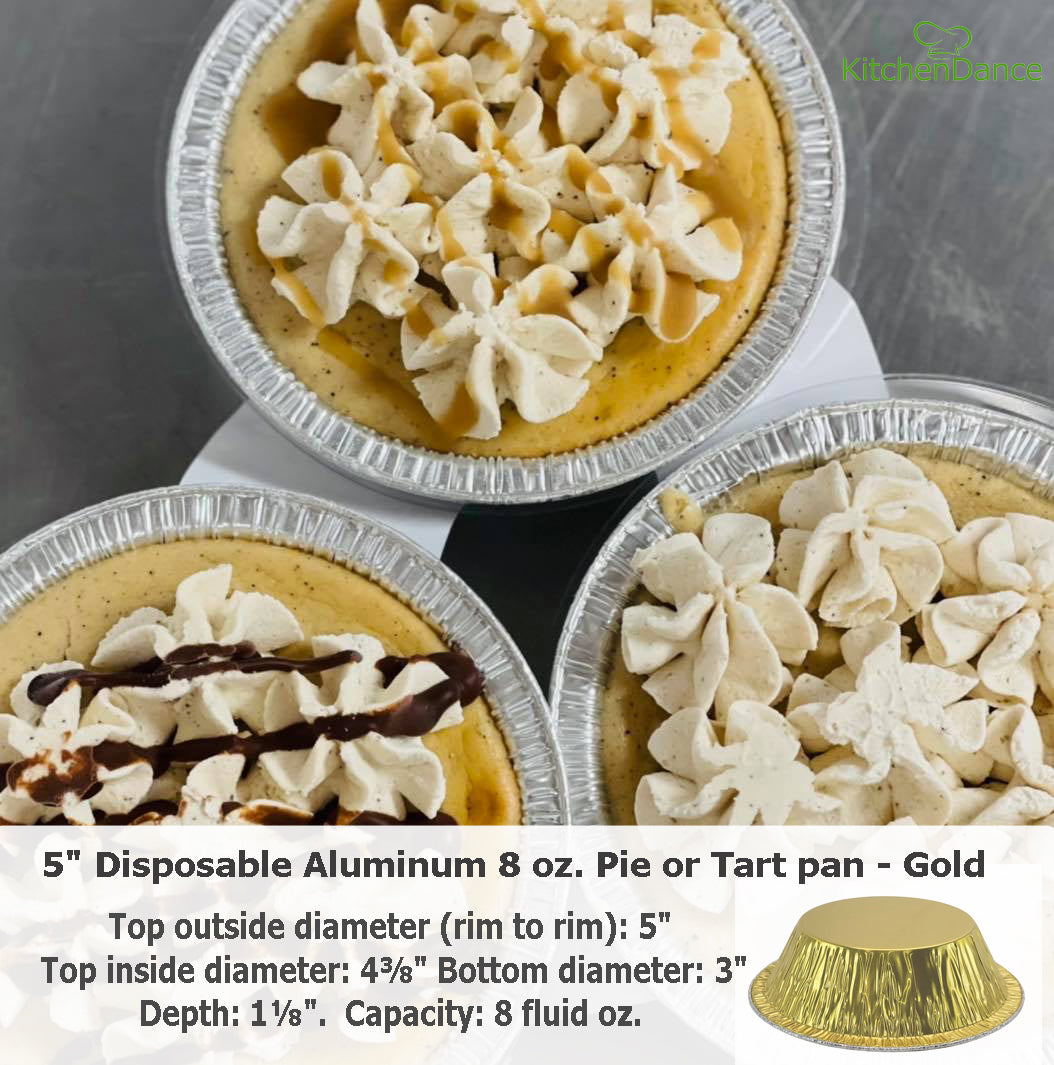 KitchenDance 5" Disposable Colored 8 oz. Individual Size Foil Tart /Pie Pan Case of 2000 - #501NL