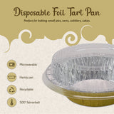 5" Disposable 8 oz.  Foil Tart or Pie Pan w/ Snap on Lids  Case of 1000 - #501P