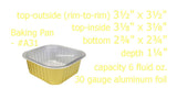 6 Ounce Square Colored Aluminum Foil Dessert Pan  Case of 2000- #A31NL