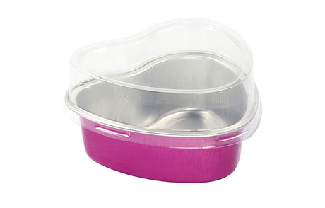 Mini Heart Shaped Foil Pan with Plastic Lid - Case of 2000 - #3055P