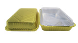 4 ½ lb. Colored Disposable Food Pan w/ Plastic Lid - Case of 200  #52180P