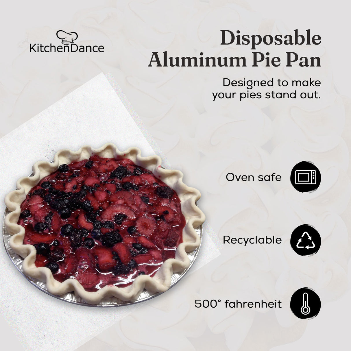 9" Disposable Aluminum Foil Pie Pan - Extra Deep - Case of 500 - #940