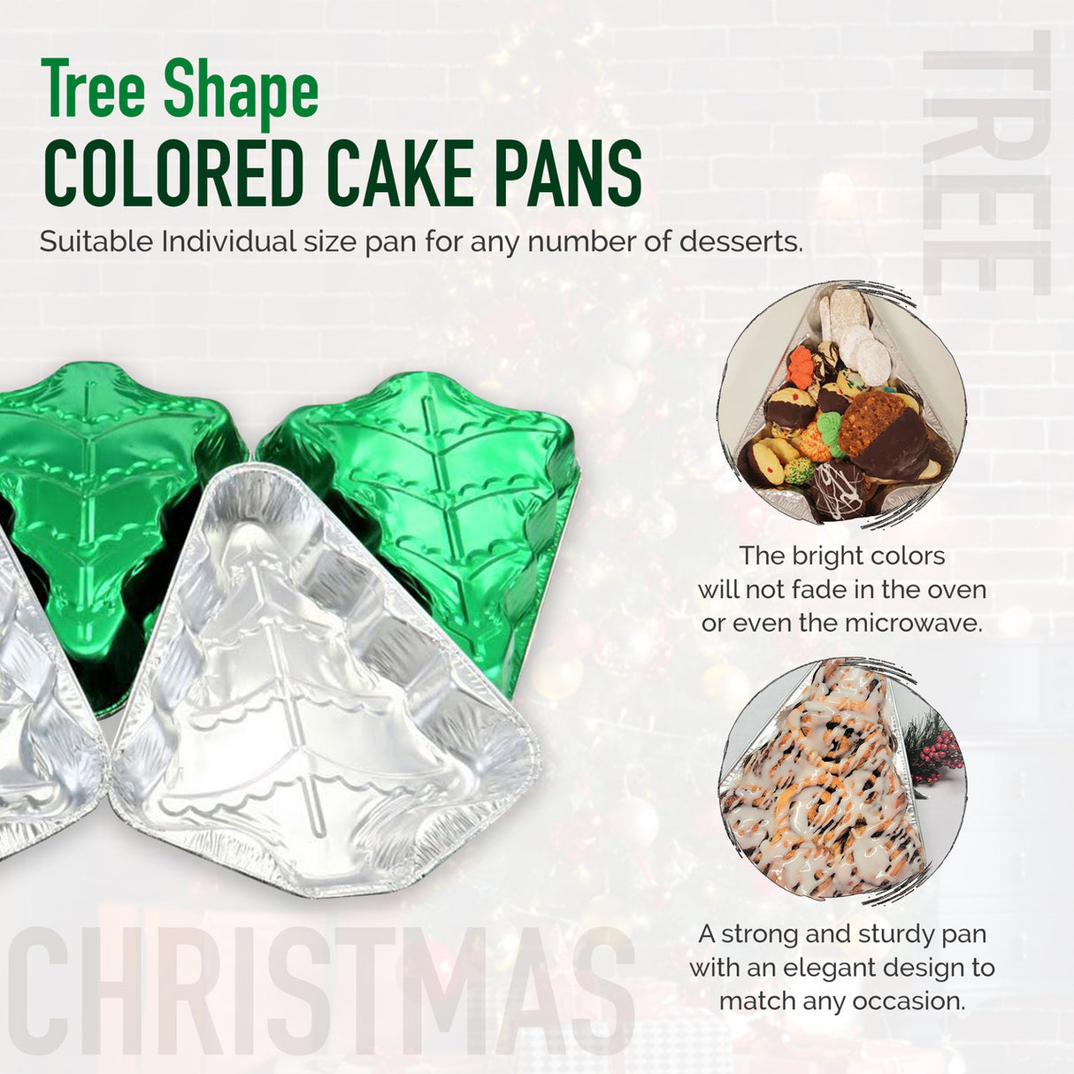 Disposable Christmas Tree Shaped Foil Baking Pan  NO lid- Case of 100 - #9501X