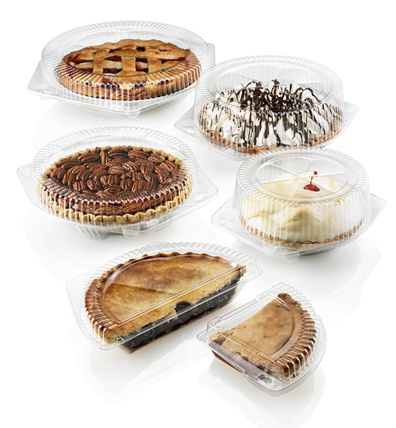 Low Dome 8" Plastic Clamshell Pie Container - Case of 200 - #SLP108