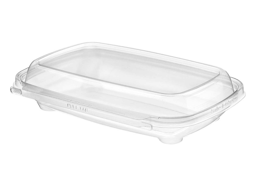 Safe-T-Chef 9 x 6  Tamper evident & tamper resistant microwaveable clamshell, 24 oz. - Case of 136 #C9624D