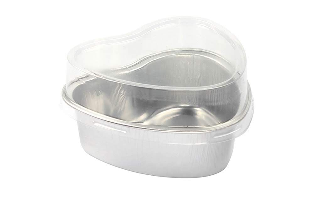 Mini Heart Shaped Foil Pan with Plastic Lid - Case of 2000 - #3055P