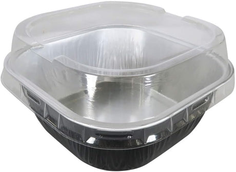 4" Square Colored Aluminum Foil Dessert Pan w/ Lids Case of 1000- #A6P