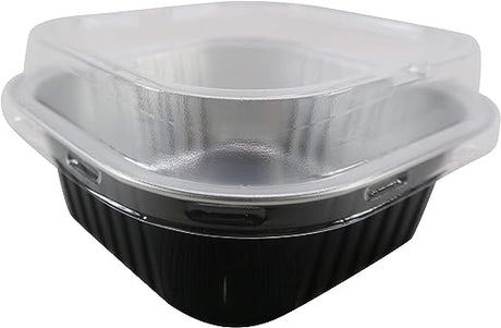 11 oz. Square Foil Cup with Snap-on Plastic Lids - Case of 1000 - #A24P