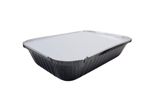 1½ lb. Shallow Colored Oblong Foil Pan with Board Lid - Case of 1000 - #6417L