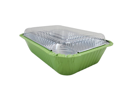 1½ lb. Colored Foil Carryout Pan w/ Plastic Lid - Case of 1000  #7650P