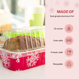 1 lb. Holiday Foil Loaf Pan with Dome Lid - Case of 100  #9302X